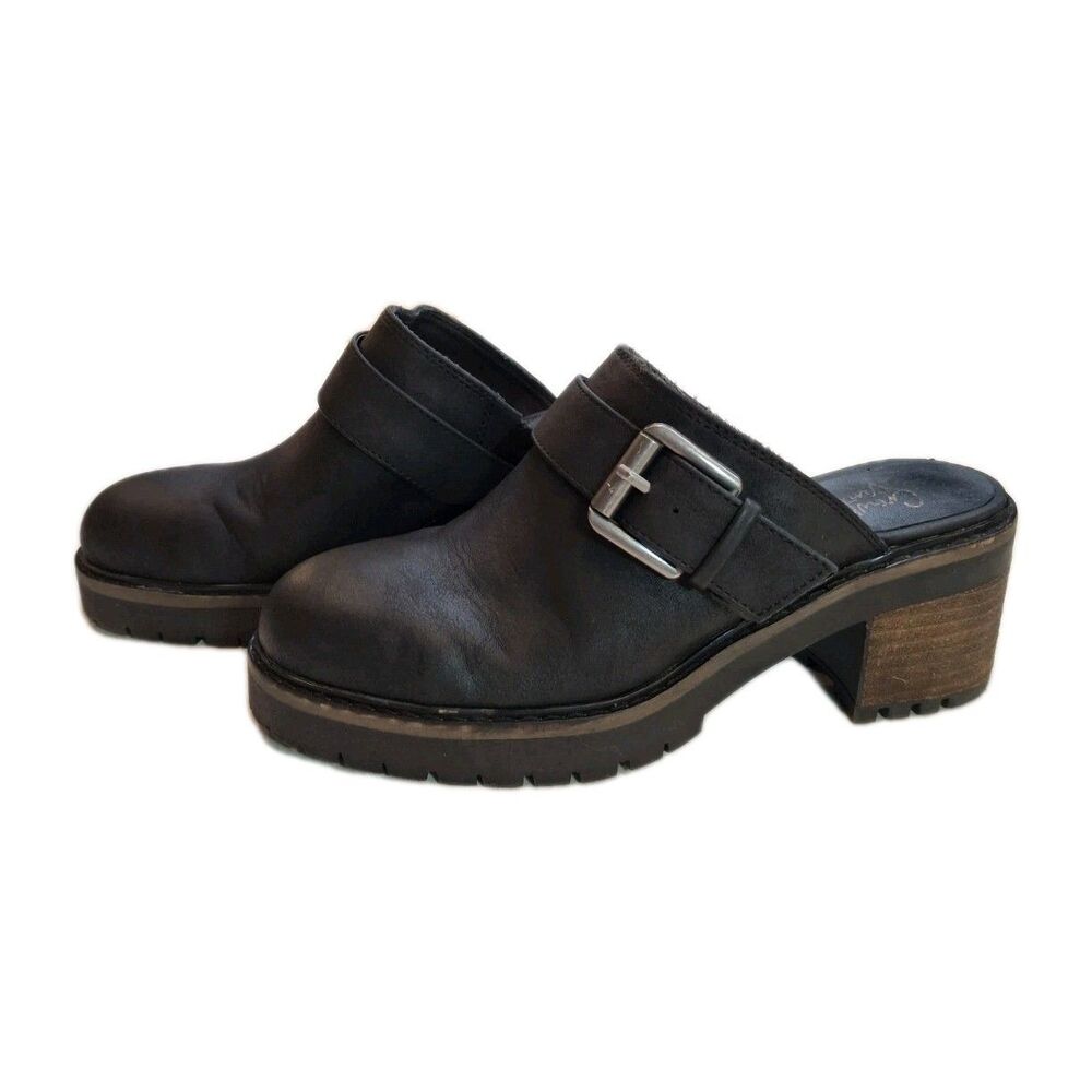 Crown Vintage Janis Comfort Clogs Black Heeled Y2K Size 6